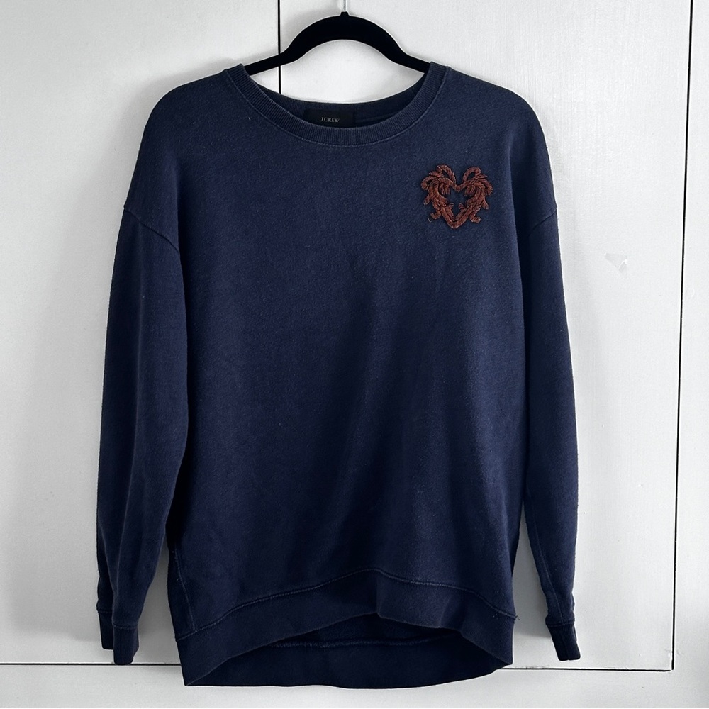 J. Crew Blue Crewneck Sweater with Classic Fit- Vintage Inspired